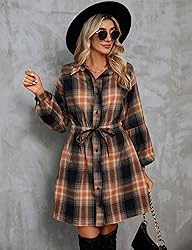 Blooming Jelly Womens Plaid Shirts Flannel Long