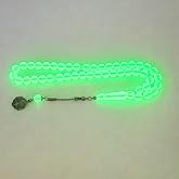 Muslim Prayer Beads Tasbih - 45 Count Luminous Glow in the Dark Crystal Beads, 10mm Round Beads with Tassel, Islamic Misbaha Dhikr Prayer Rosary, 40cm