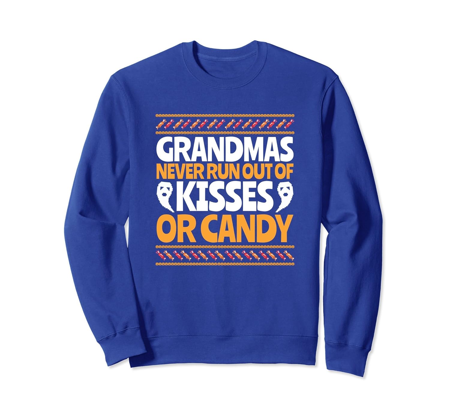 Grandma Kisses & Candy Sweet Nana Halloween Sweatshirt-Rose