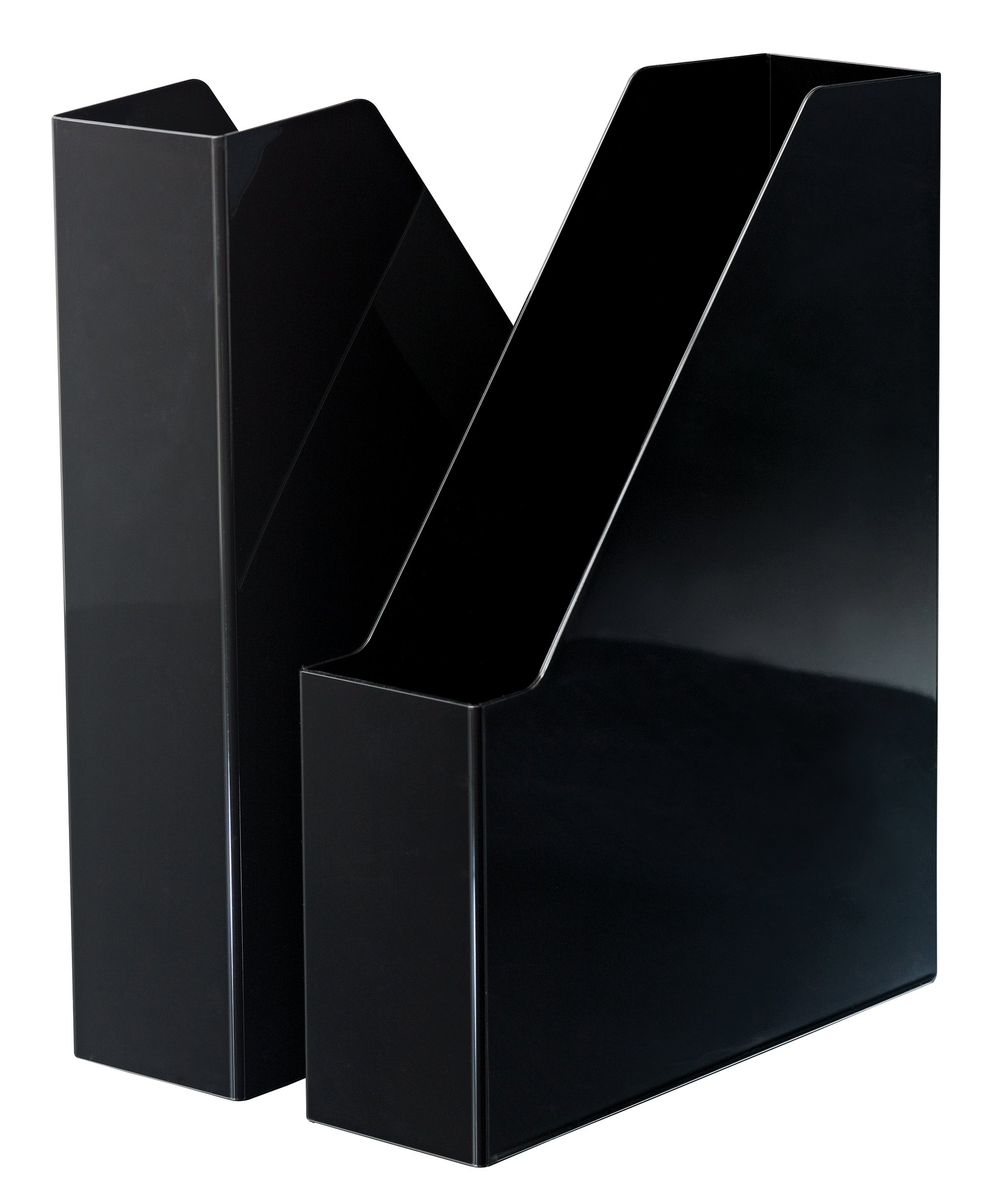 HAN I-Line 16501-13 Magazine File Pack of 2, Elegant, Modern High-End Magazine File for Notebooks, Magazines and Folders up to A4/C4 Format, Black