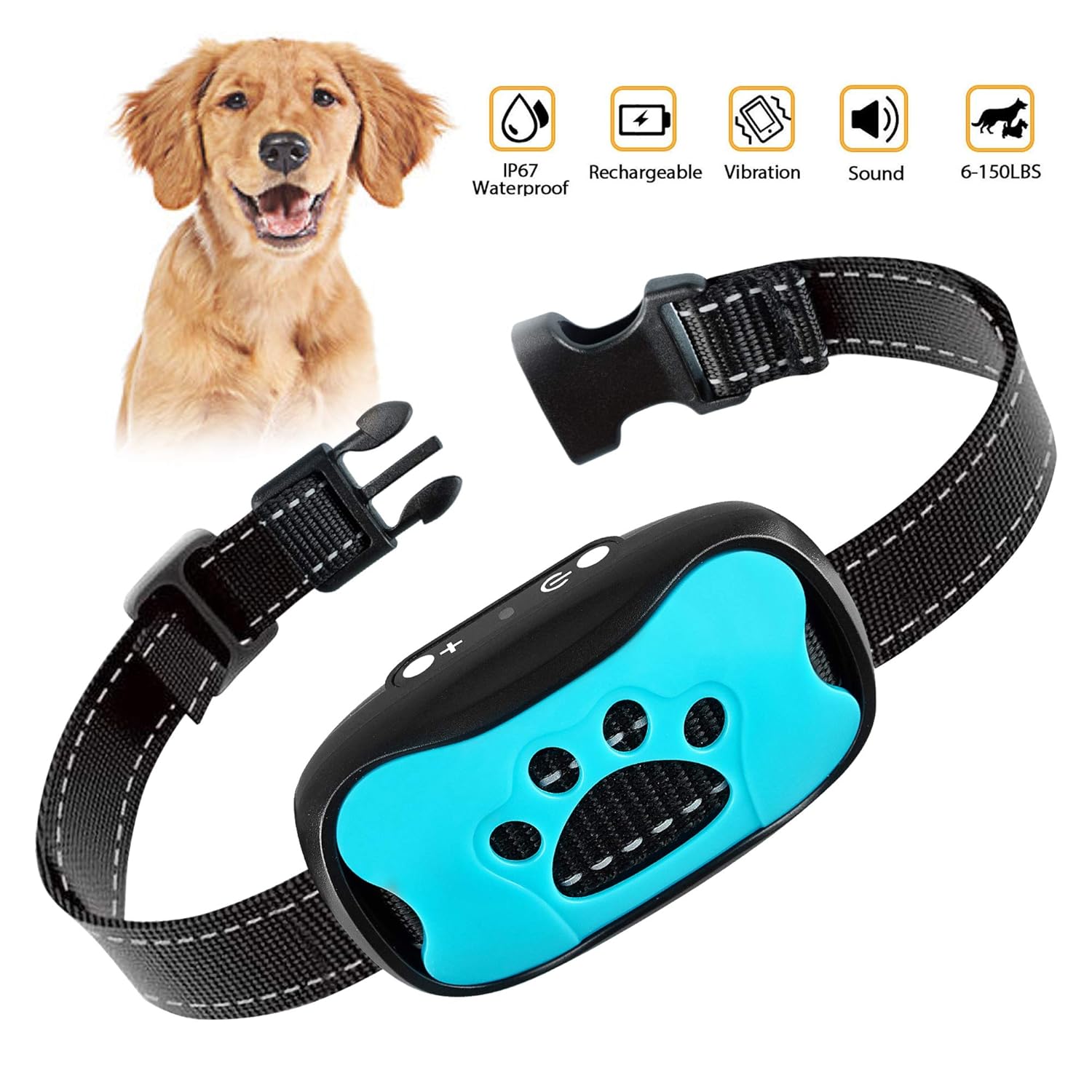 DogRook Dog Bark Collar Humane Anti Barking Training Collar Vibration No Shock Dog Collar Stop