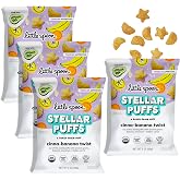 Little Spoon Stellar Puffs, Cinna-Banana Twist, Portable, 2oz, 4-Pack | Toddler Snack Made with Banana, Cinnamon &amp; Carrot, Junk-Free Kids Snacks with Hidden Veggie for Lunchboxes &amp; School