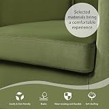 Yaheetech Velvet Barrell Chair Olive Green Upholstered Armchair view 8
