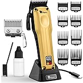 Fagaci Professional Hair Clippers for Men with Superior Precision, 5X Longer Sharpness Professional Barber Clippers Cordless with 2 Blades Fade & Taper, Brushless Motor Mens Hair Clipper Cordless Set