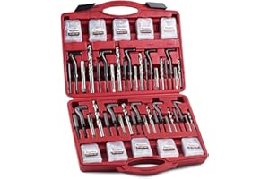 Reywoo 315 PC Helicoil Thread Repair Kit, Metric & SAE Helicoil Kit with HSS Drill Bits Inserts Taps Break Off Tools, Rethreading Tools in M5 M6 M8 M10 M12 & 1/4" 5/16" 3/8" 7/16" 1/2" Sizes
