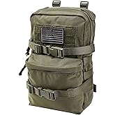 Tactical Mini Molle Hydration Pack,Molle Hydration Carrier with US Flag Water Resistant,Hydropack for Tactical Vest Backpack
