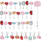 Henoyso 60 Pcs Valentine's Day Nurse Badge Reel Keychain Nurse Gift Bulk Retractable Nursing Badge Holder ID Reel Rn Valentines CNA Gift for Women Doctor Nursing Student(Vibrant)