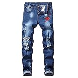 Leward Men's Skinny Slim Fit Ripped Stretch