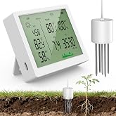 7 in 1 Soil Meter, Digital Soil Test Kit of PH/Sunlight/Fertility/Soil &amp; Air Temp, Humidity Meter for Indoor &amp; Outdoor Plant, Growing Environment Tester with Large LCD Display for Farm, Garden &amp; Lawn