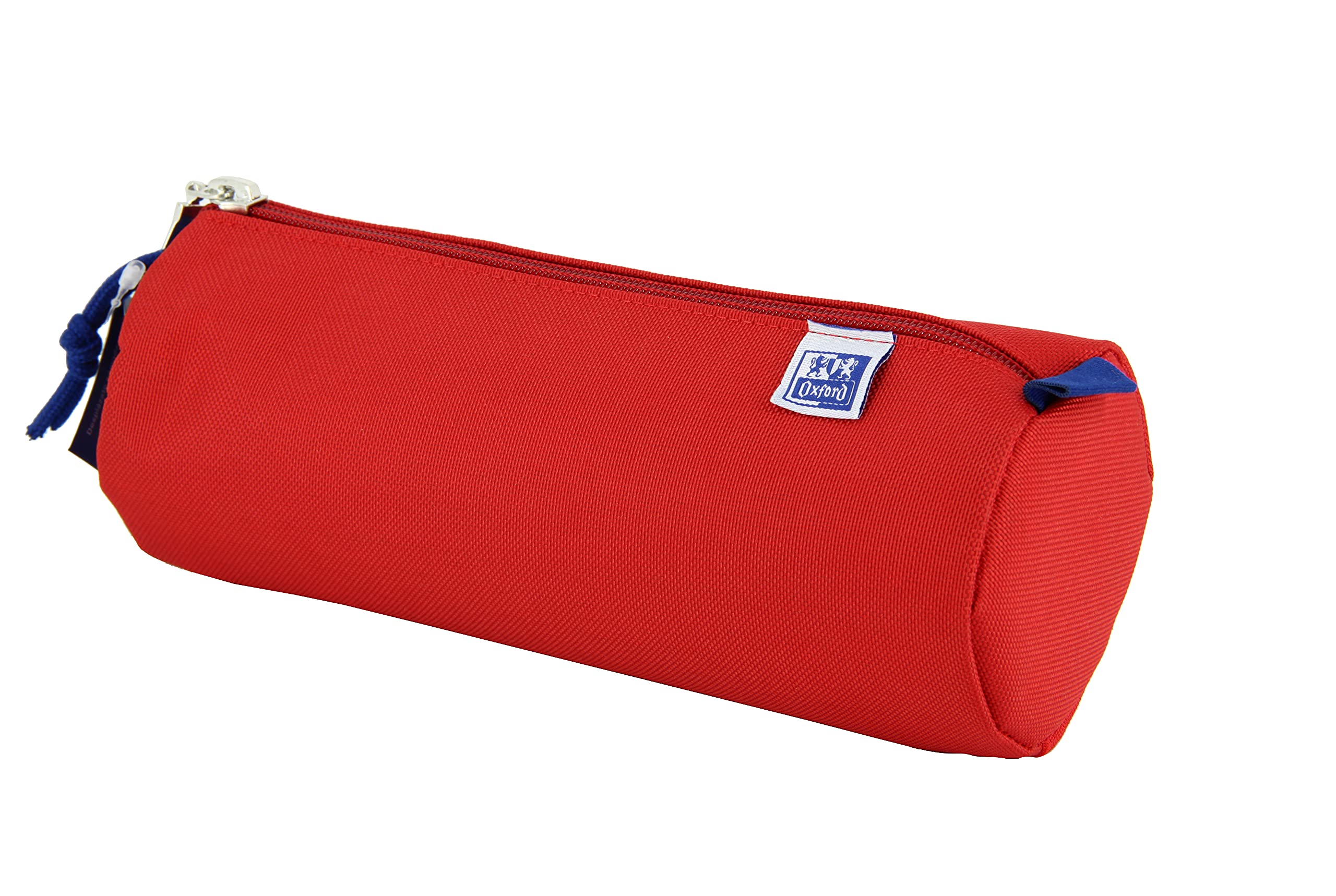 Oxford, Large Round School Pencil Case with Elastic Rubber, 22 cm, Red