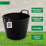 Neat 42L Flexi Tubs 5 Pack Green Large Buckets with Handles UK Made LDPE view 4