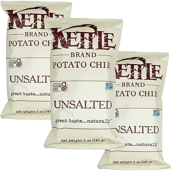 SaltMe! Potato Chips Variety Pack - 50% Less Salt, 6 Bags Original, BBQ, Cheddar & Sour Cream Flavors