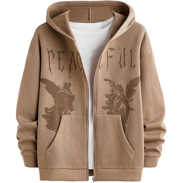 RoseSeek Men's Zip Up Hoodies Graphic Long Sleeve Pullover Hoodies