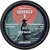 The Goodfellas' Smile,SHIBUSA 2 (Almond, Peach & Ylang Ylang), Luxury Itallian TALLOW Shaving Soap, Formulated for Use with A Shaving Brush, Made in Italy