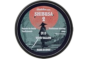 The Goodfellas' Smile,SHIBUSA 2 (Almond, Peach & Ylang Ylang), Luxury Itallian TALLOW Shaving Soap, Formulated for Use with A Shaving Brush, Made in Italy