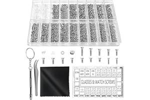 Glasses Repair Kit, 1000 pcs Eye Glasses Repair Kit with Screws, Screwdriver and Tweezers, 14 Sizes of Spectacle EyeGlasses R