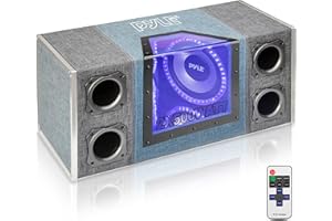 10" Loaded Subwoofer Enclosure, Dual Series Vented Woofer for Car Audio - High Powered Sub Woofer Speaker w/ 10” Silver Paper