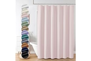 OVZME Berry Pink Shower Curtain, Kids Bathroom Curtain 72 Inch Long, 3D Embossed Fabric Waffle Shower Curtain, Luxury Hotel Quality Bathroom Curtain, 72 x 72 Inches