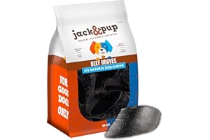 JACK&PUP Jack & Pup Cow Hooves for Dogs, Natural Long Lasting Dog Hooves for Large and Small Breeds, Single Ingredient Cow Hoof, Dog Treats Alternative for Rawhide and Bully Sticks - 25 Pack