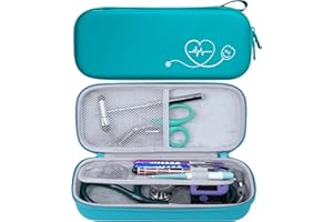 ButterFox Premium Stethoscope Case with Divider and ID Slot for 3M Littmann Classic III, Cardiology IV Diagnostic and More Stethoscopes with Pocket for Nurse Accessories - Teal Green (Teal)