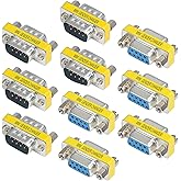 abcGoodefg 9 Pin RS-232 DB9 Male to Male Female to Female Serial Cable Gender Changer Coupler Adapter (10 Pack)