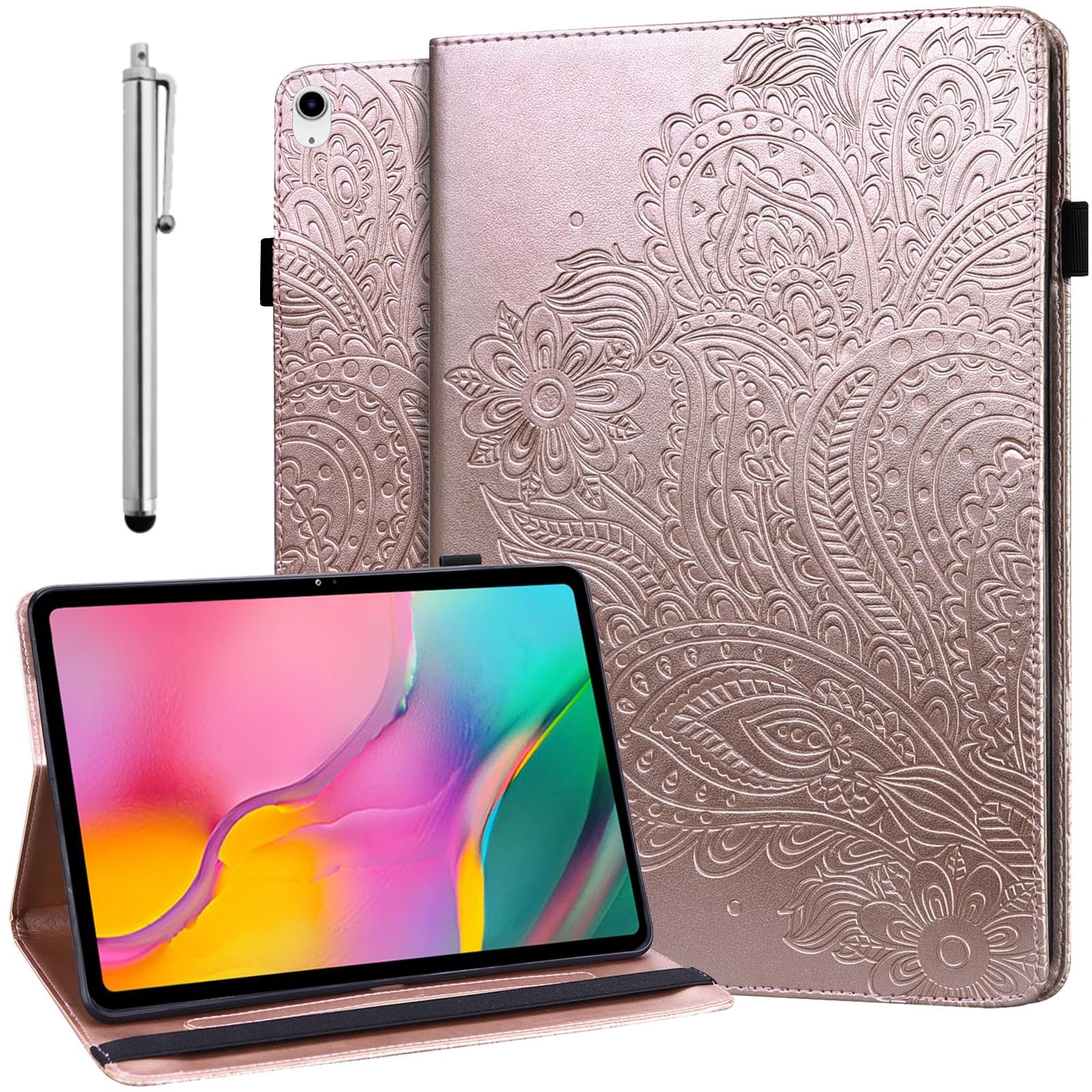 GLANDOTU Case for iPad (A16) 11th Generation 2025/iPad 10th Generation 10.9 Inch 2022 Tablet Case (Auto Sleep/Wake),Flip Wallet PU Leather Tablet Cover with Fold Stand Function Cases -Rose gold