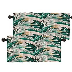 Batmerry Green Tropical Palm Leaf Valance