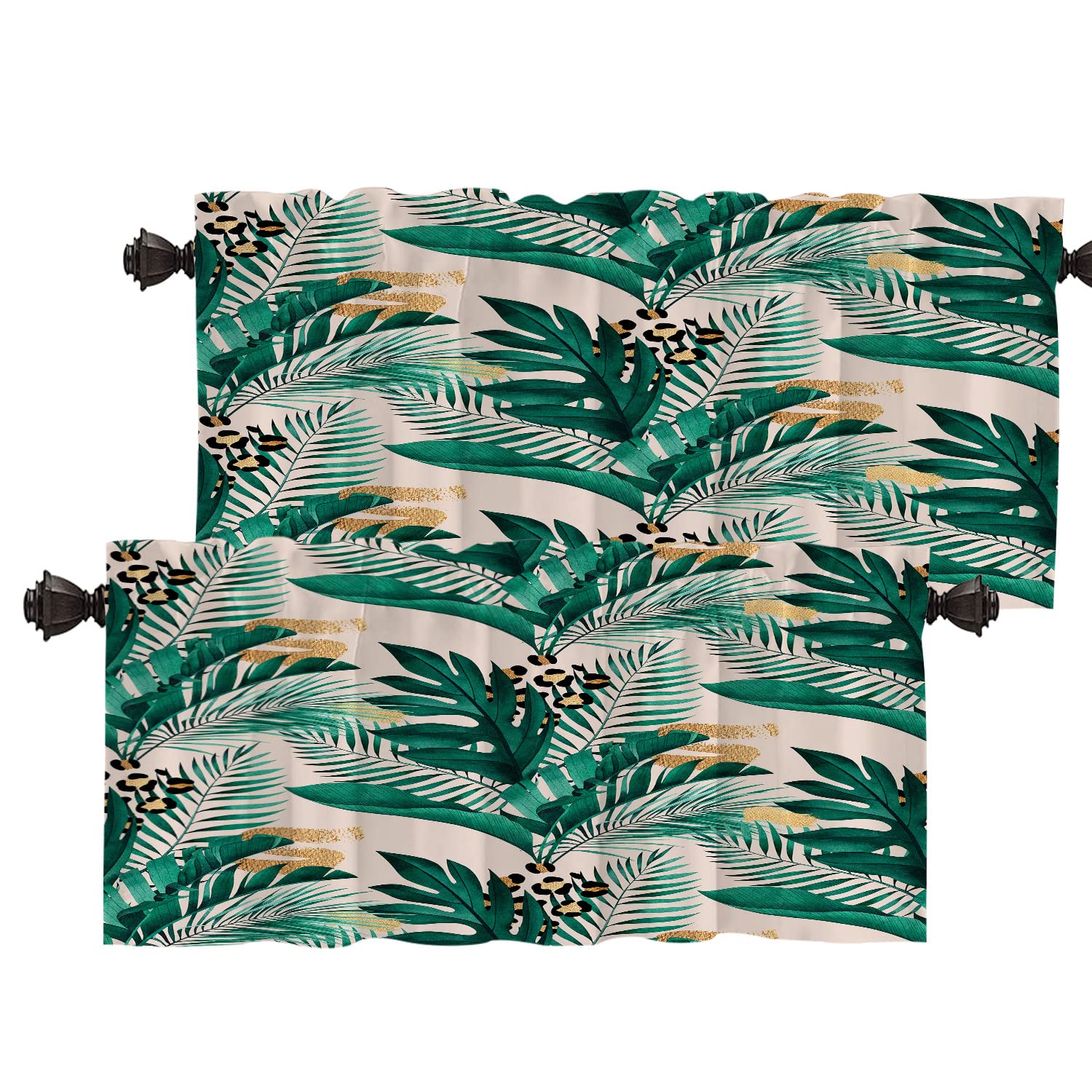 Batmerry Green Tropical Palm Leaf Valance