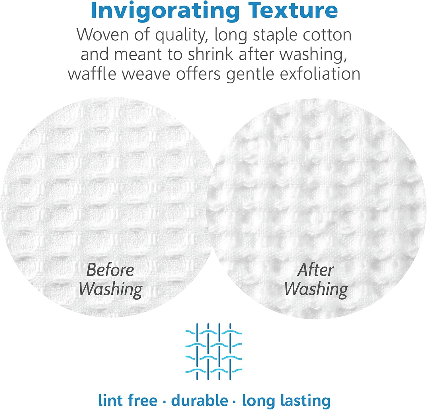 Premium Large 2 Pc Waffle Weave Bath Sheet 100% Natural Cotton – Generous Size Lightweight Ultra Absorbent Quick Drying Fade Resistant (White): Kitchen & Dining