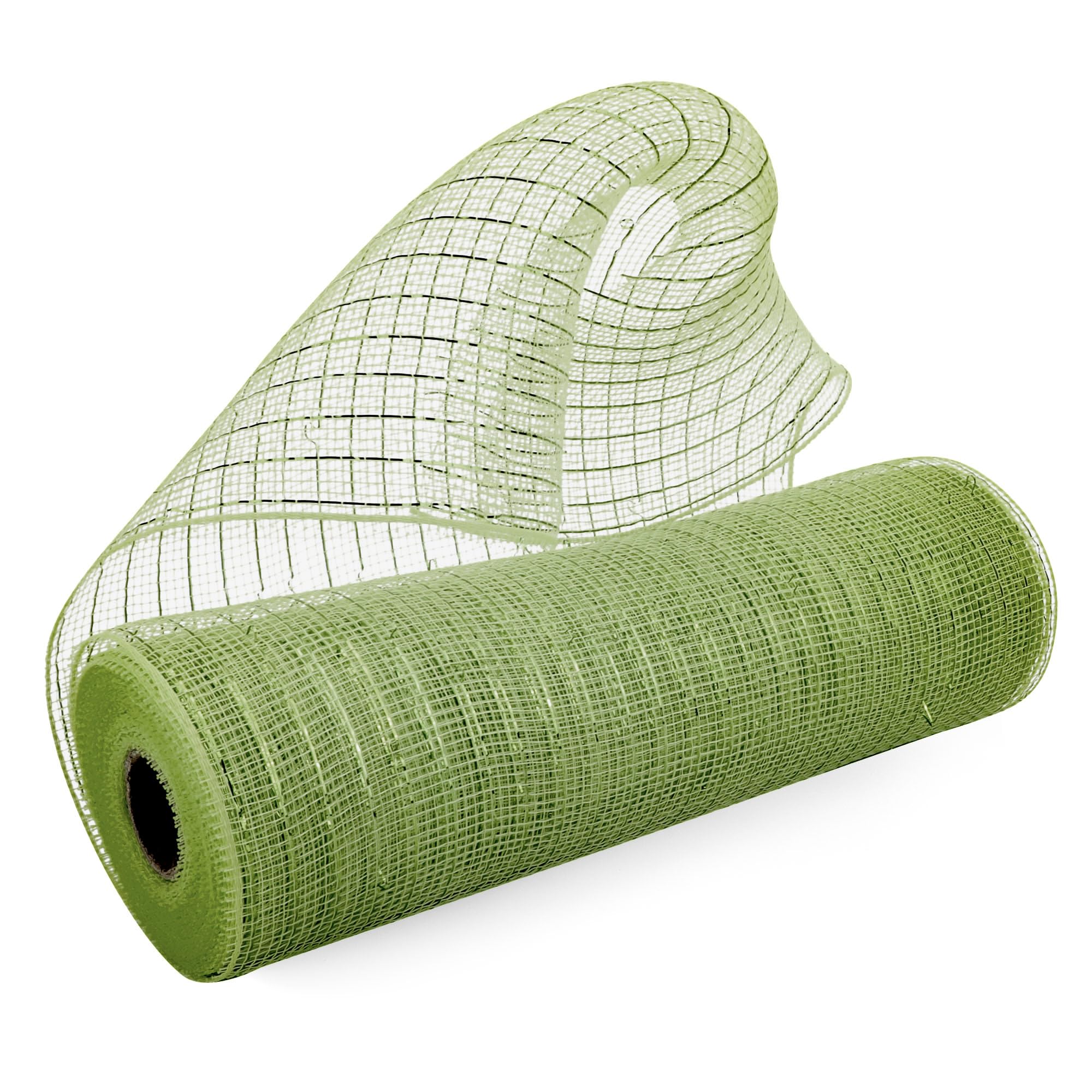 Photo 1 of 1 Roll Deco Mesh Ribbon 10 inch x 30 feet, Metallic Poly Mesh Roll for Holiday Decorating DIY Door Wreath Supplies Christmas Tree Gift Wrapping, Floral Crafting (Moss Green with Foil)