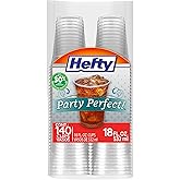 Hefty Party Perfect Clear Plastic Cups, 18 Ounce, 140 Count