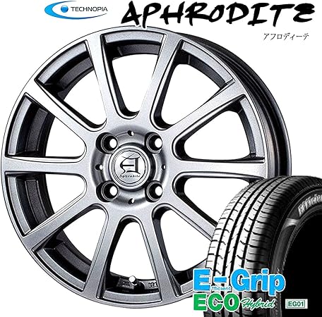 Amazon 14インチ 4本セット 低燃費タイヤ ホイール グッドイヤー Goodyear Efficientgrip Eco Eg01 155 65r14 テクノピア タイヤ ホイールセット 車 バイク