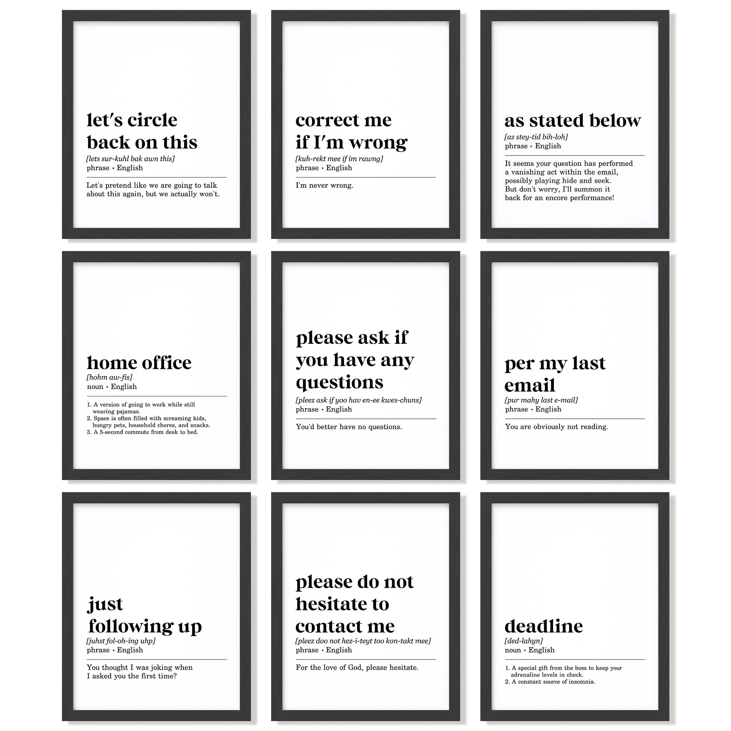 97 Decor Funny Office Decor - Home Office Poster, Funny Work From Home Art Prints, Inspirational Work Quotes Wall Art Motivational Posters for Cubicle Workplace Decorations (8x10 UNFRAMED)