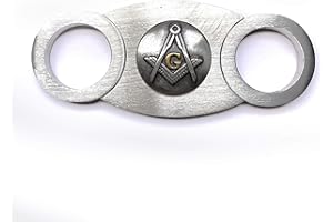 Freemason Cigar Cutter for Masons, Self-Sharpening Double Guillotine Blades in Gift Box by Cigar Cutters by Jim