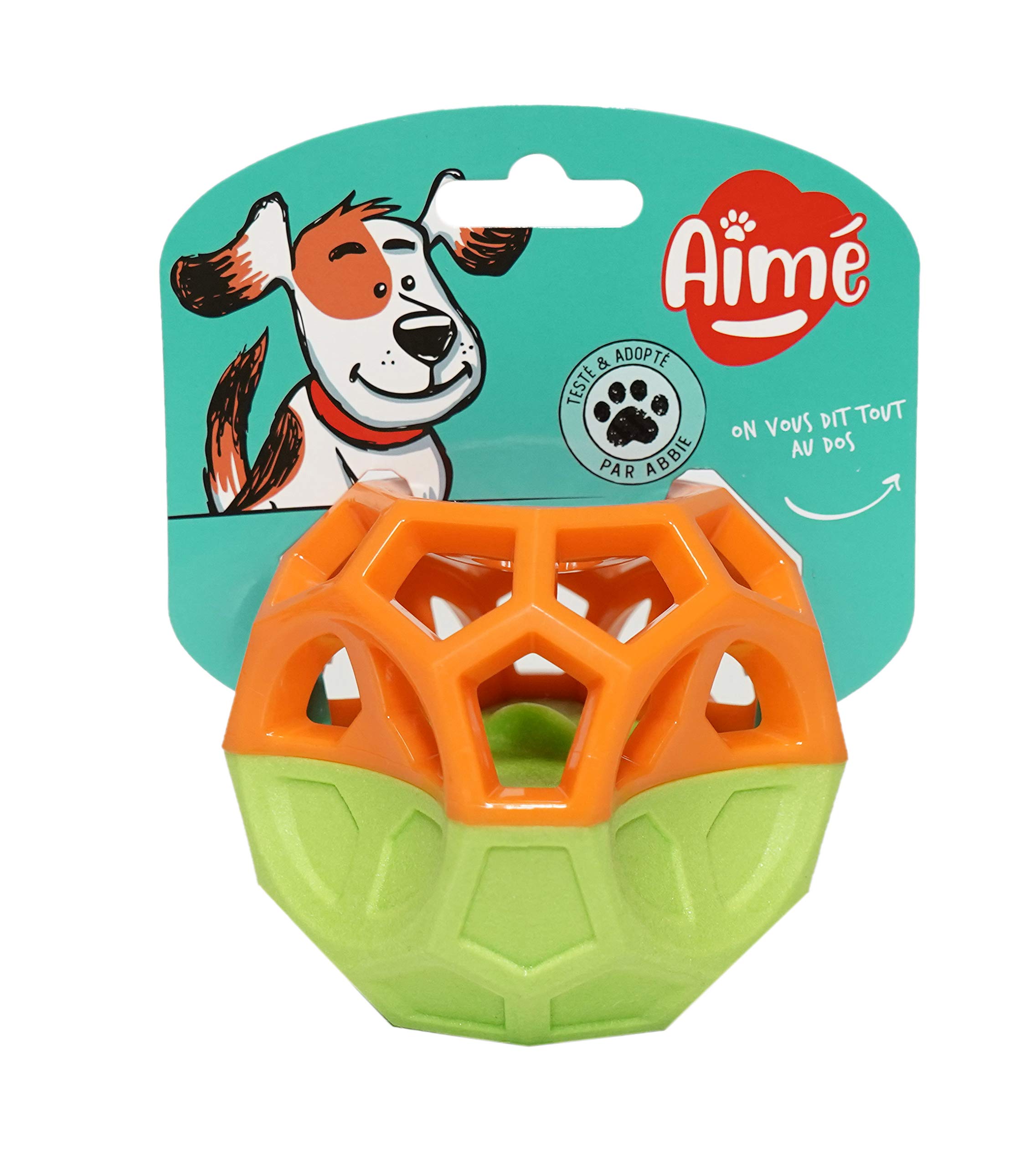 Aime Espace 2 Materials Foam Silicone Dog Toy with Built-In Sound, Diameter 9 cm