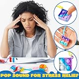 JOYIN 30 Pcs Square Pop Fidget Keychains 3.8 cm silicone stress relief view 5