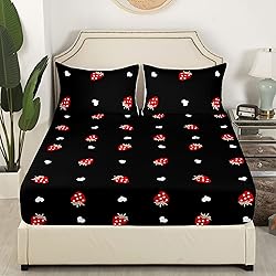 Erosebridal Strawberry Bed Sheet Queen Size Red and