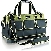 WILAXI PRO 20inch Tool Bag for Men Women Heavy Duty with Waterproof Molded Base Large Tool Bag, Wide Mouth Tool Tote, Artisan Carpenter Electricians Tool Bags,Adjustable Shoulder Strap Organizer