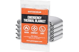 Go Time Gear Emergency Blankets for Survival (4 Pack), Mylar Emergency Survival Gear for Home, Camping, Hiking & Outdoor Survival Kits, Stay Warm, Dry, & Safe with Our Compact Space Blanket
