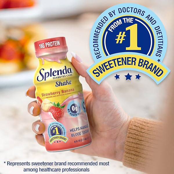 SPLENDA DIABETES CARE SHAKES – MEAL REPLACEMENT SHAKE, 8 FLUID OUNCES PER BOTTLE (STRAWBERRY BANANA, 6 PACK)