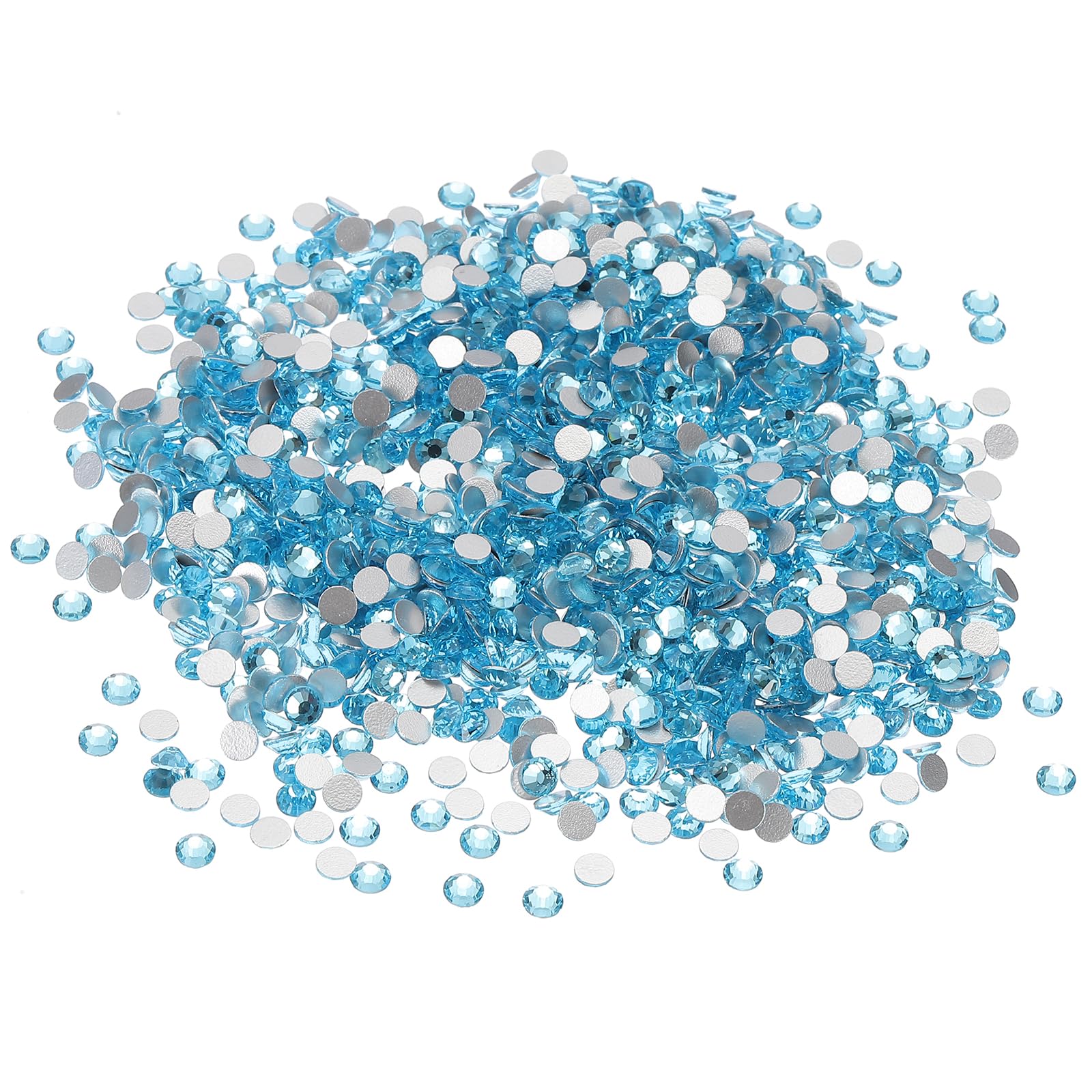 PATIKIL SS16/1440Pcs Glass Diamante Rhinestone, Crystal Glass Flat Back Rhinestones Round Crystal Man Made Gems Diamond Decor for Nail Art Craft Clothes DIY Makeup, Blue