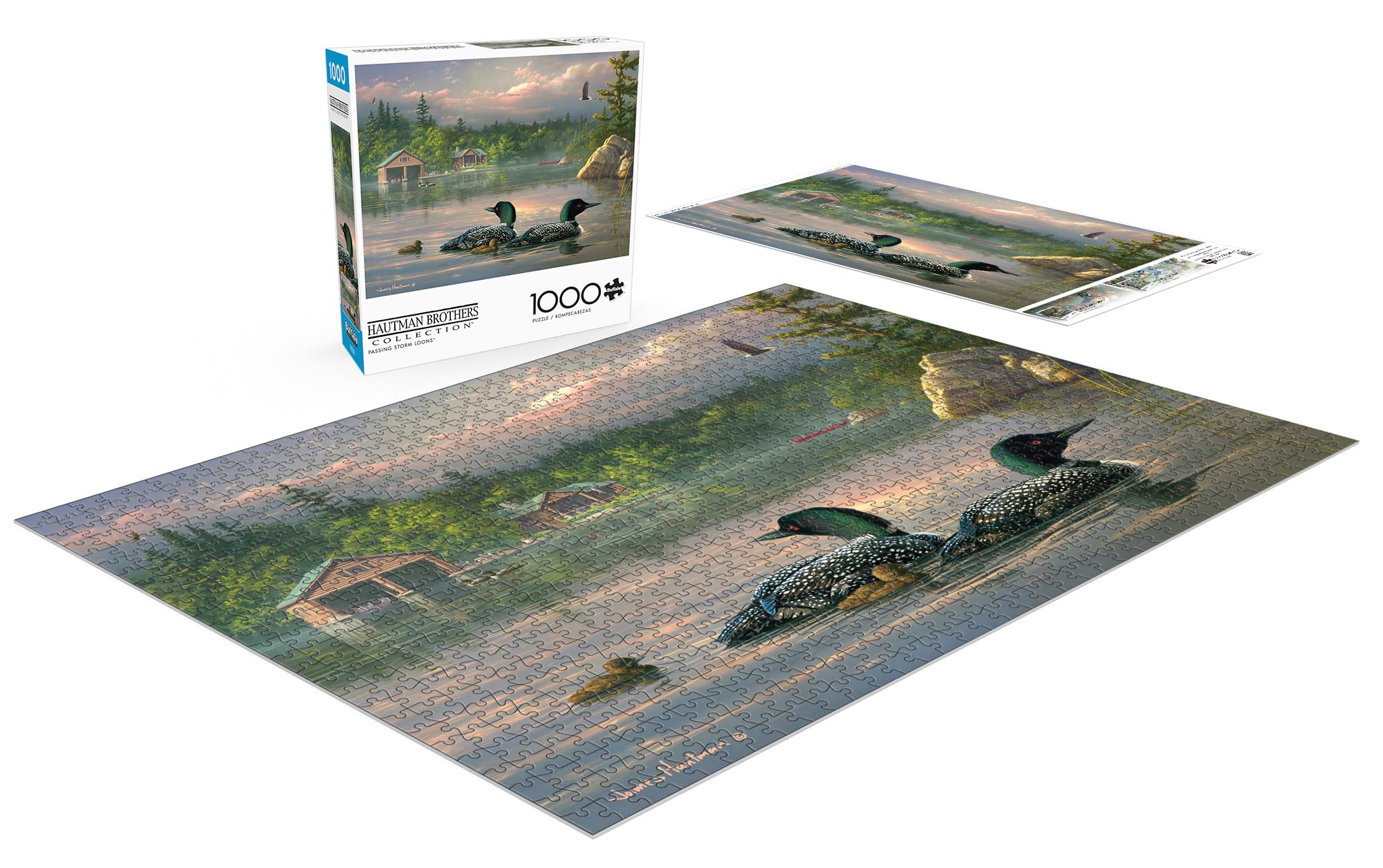 Buffalo Games - Hautman Brothers - Passing Storm Loons - 1000 Piece Jigsaw Puzzle for Adults Challenging Puzzle Perfect for Game Nights - 1000 Piece Finished Size is 26.75 x 19.75, Large