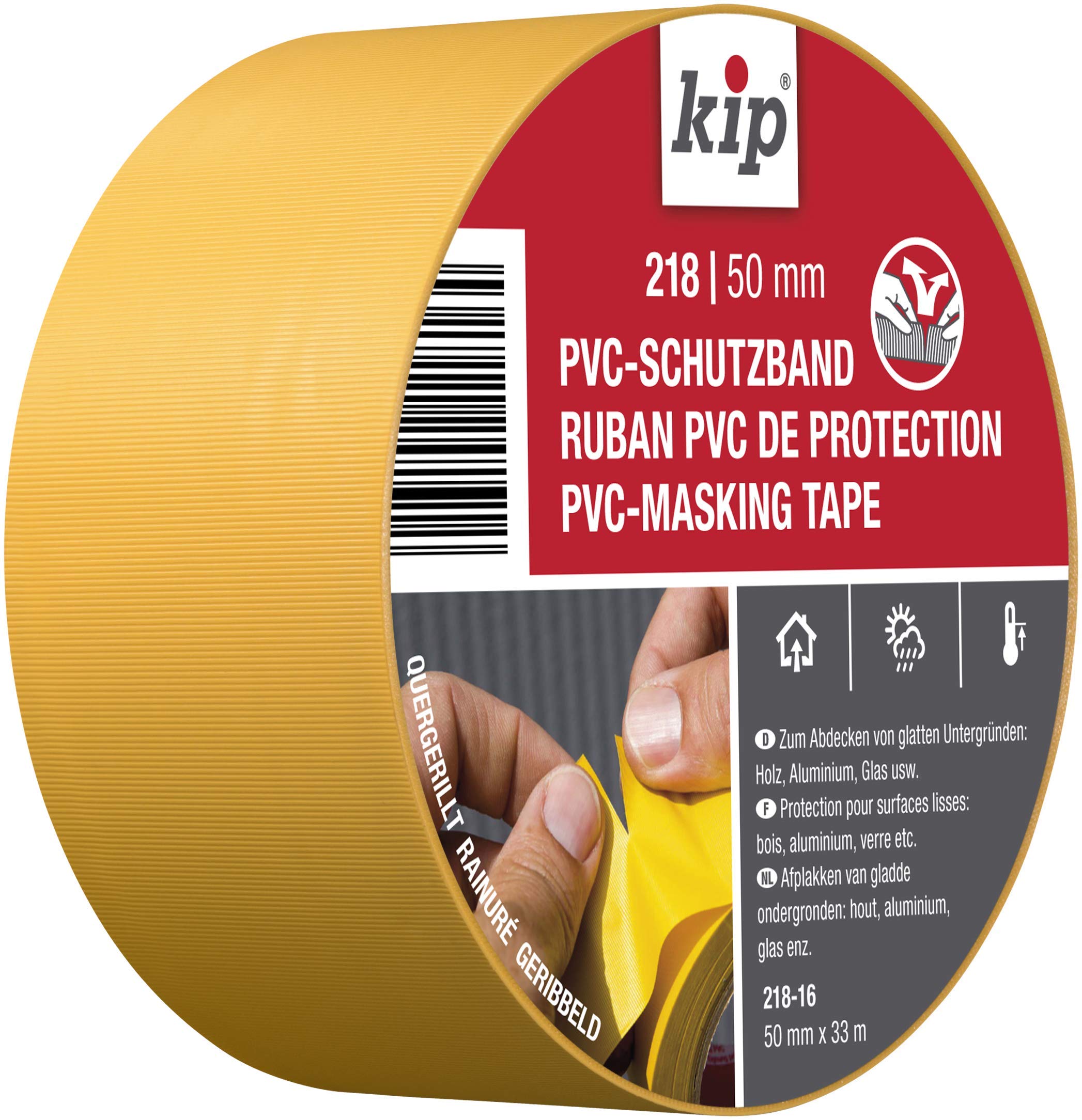 Kip pvc protective tape, 50mm x 33m, yellow, 1