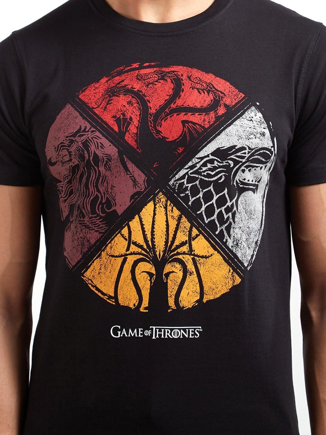 game of thrones redwolf sigil shield hbo licensed half sleeve cotton t-shirt