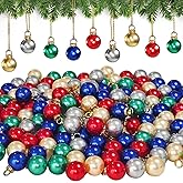 120 Pcs Mini Multicolor Christmas Balls,Colorful Hanging Xmas Balls,Multicolor Glitter Ball Ornament for DIY Outdoor Indoor Party Home Decor(5 Colors)