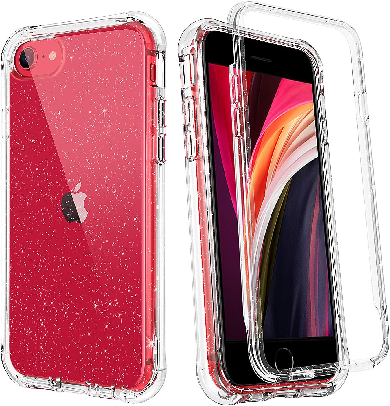 Amazon Com Kangya Iphone Se Case Iphone 8 Case Iphone 7 Case Clear Transparent Updated Hybrid Hard Pc Soft Tpu Shockproof Protective Cover For Iphone Se2 2nd Iphone 8 Iphone 7 4 7 Clear Glitter Electronics
