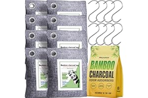 Mayunuo Activated Charcoal Odor Absorber for Strong Odor in Basement, Cars, Closets, Smoke, Shoes. 8 Pack Bamboo Charcoal Air