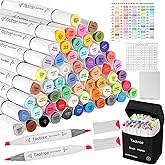 Taotree Alcohol Brush Markers Set Art Supplies, 61 Colors Dual Tip Art Coloring Markers Pens, Brush & Chisel Tip Sketch Pens, Drawing Supplies Gift for Artist Adult Coloring Book Painting, Sketching