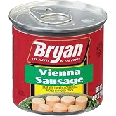 BRYAN Vienna Sausage, 4.6 oz Pull-Top Can | High Protein Keto Snacks, Shelf Stable, Ready to Eat Smoked Sausages
