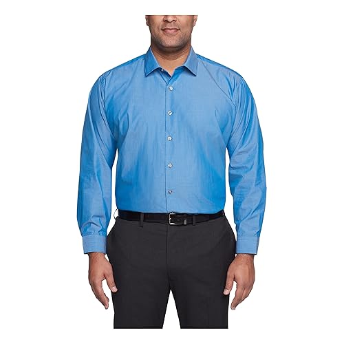 Unlisted by Kenneth Cole mens Big and Tall Solid Dress Shirt, Hazy Blue, 18.5 Neck 37 -38 Sleeve US